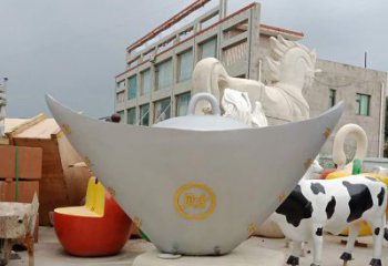 太原不锈钢元宝雕塑精美而珍贵