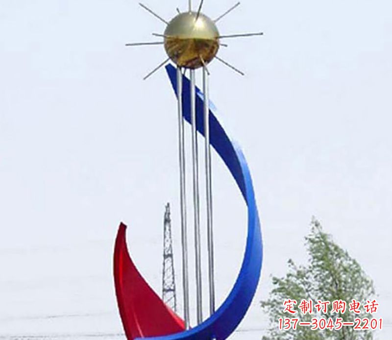 太原流动的美——不锈钢飘带雕塑