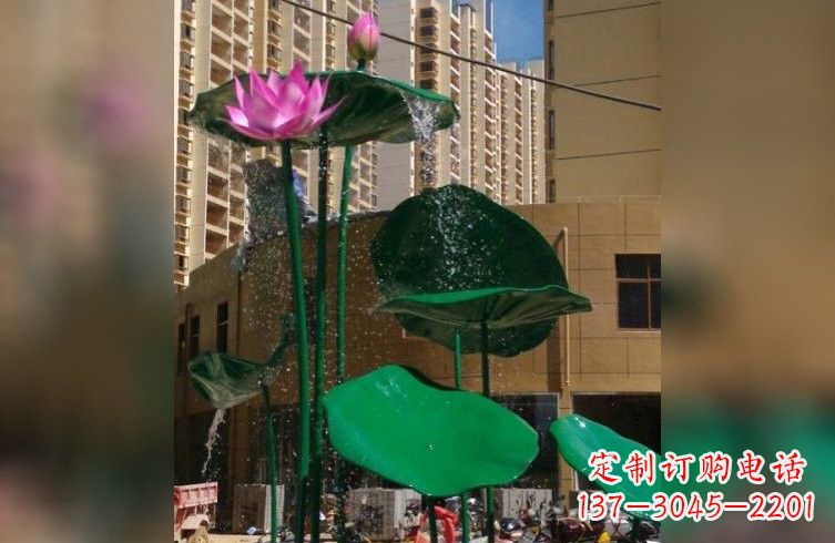 太原彩色不锈钢荷花雕塑美丽而富有寓意