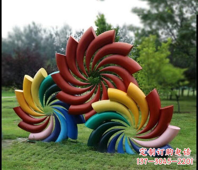 太原彩色不锈钢风车雕塑