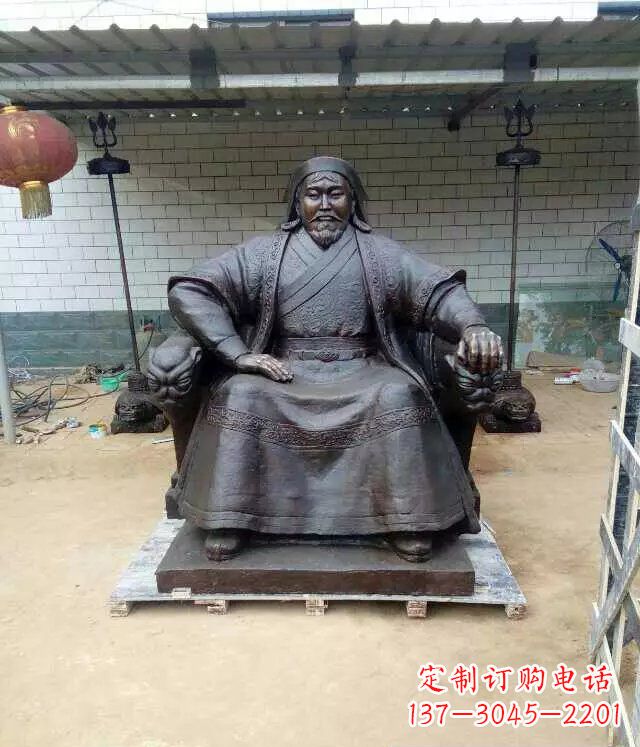太原成吉思汗铜雕古代伟人