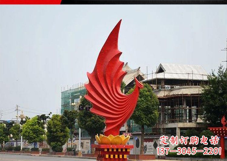 太原城市的至高象征——不锈钢凤凰雕塑