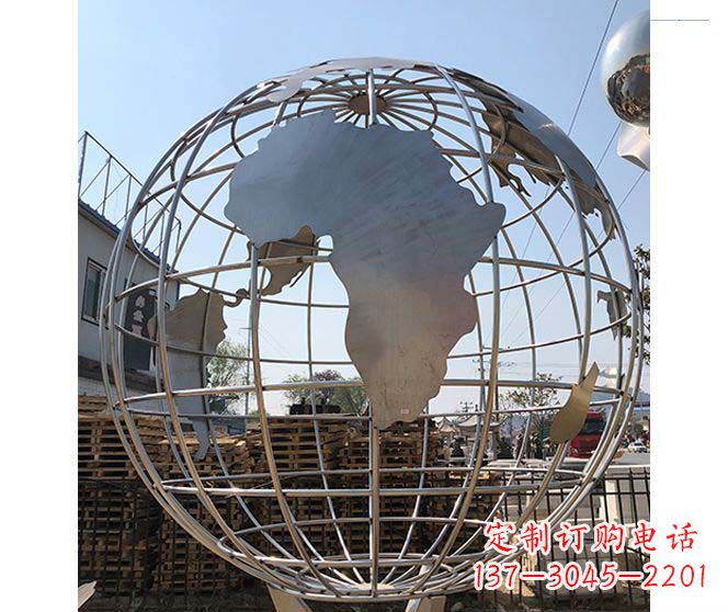 太原以城市为灵感的不锈钢地球仪雕塑