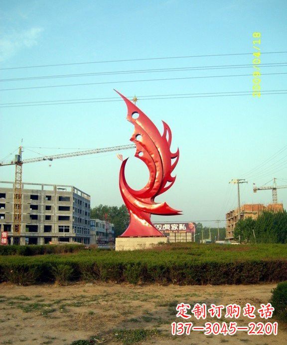 太原不锈钢凤凰雕塑传承传统文化的艺术精品