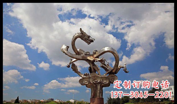 太原城市抽象双龙雕塑