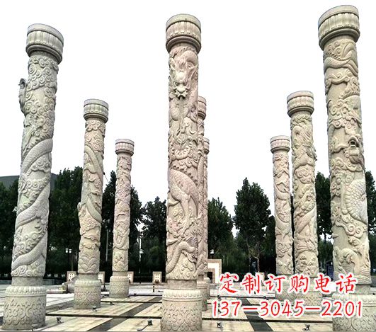 太原精美龙柱雕塑,点缀城市广场
