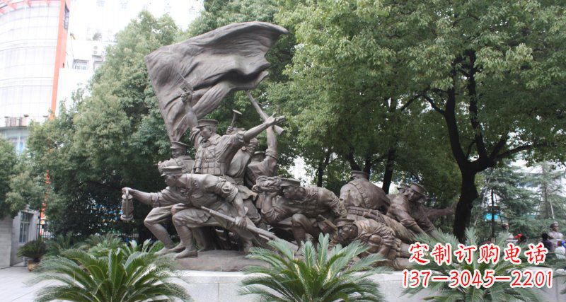 太原冲锋人物革命战士铜雕 (2)