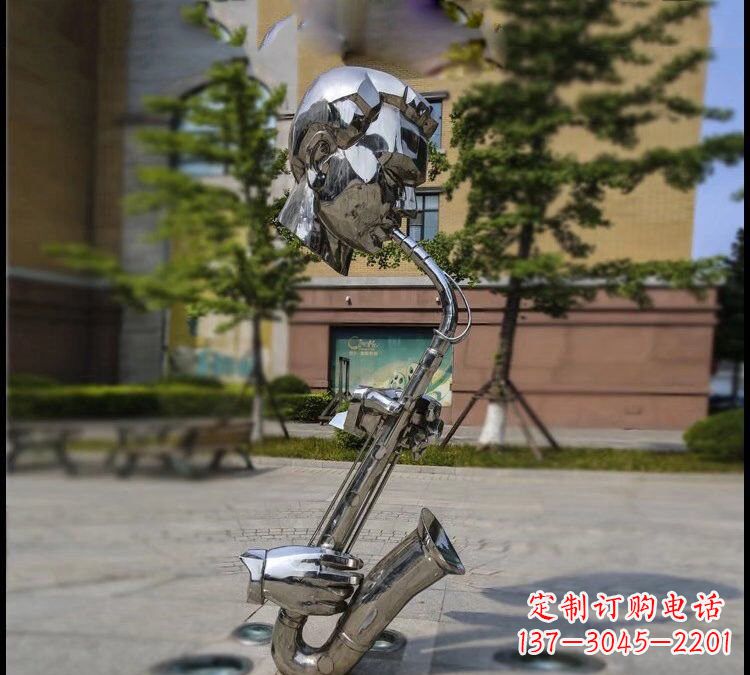太原不锈钢萨克斯雕塑——展示音乐家的精神