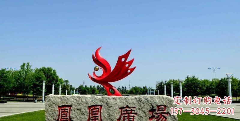 太原不锈钢凤凰雕塑奔放优雅的艺术之作