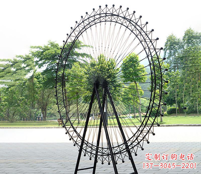 太原不锈钢摩天轮雕塑视觉与空间的结合