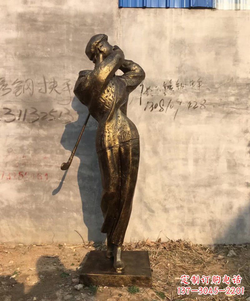 太原抽象打高尔夫球人物铜雕 (2)