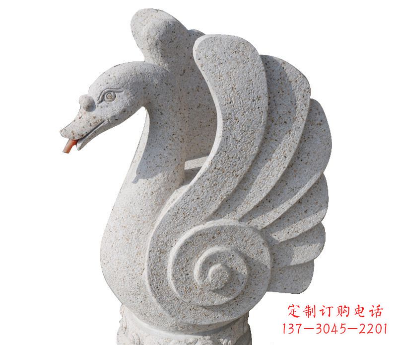 太原抽象喷水天鹅石雕 (2)