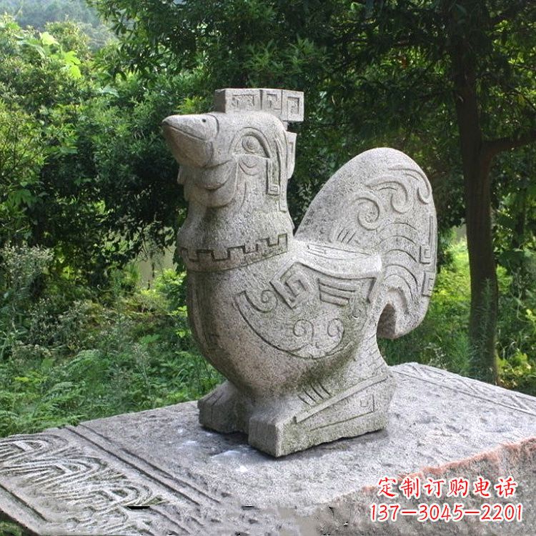 太原抽象生肖酉鸡动物石雕塑