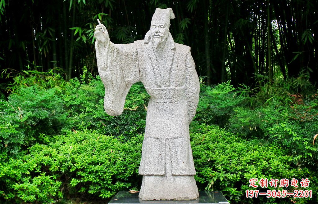 太原抽象写意白居易石雕塑像-中国古代著名诗人雕像