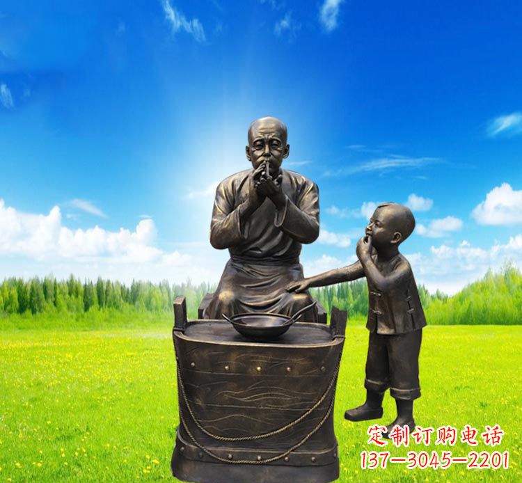 太原糖果小品铜雕吹糖人