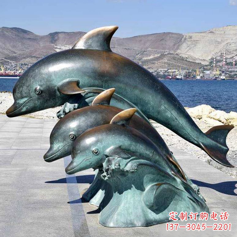 太原海豚的优雅——纯铜海豚雕塑