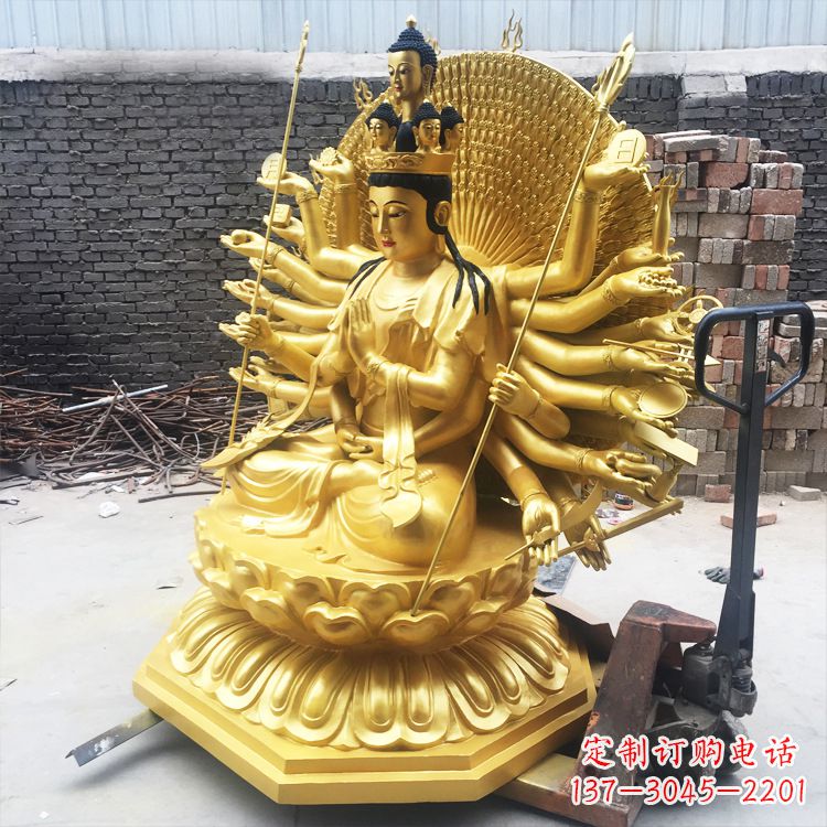 太原精美纯铜千手观音雕塑