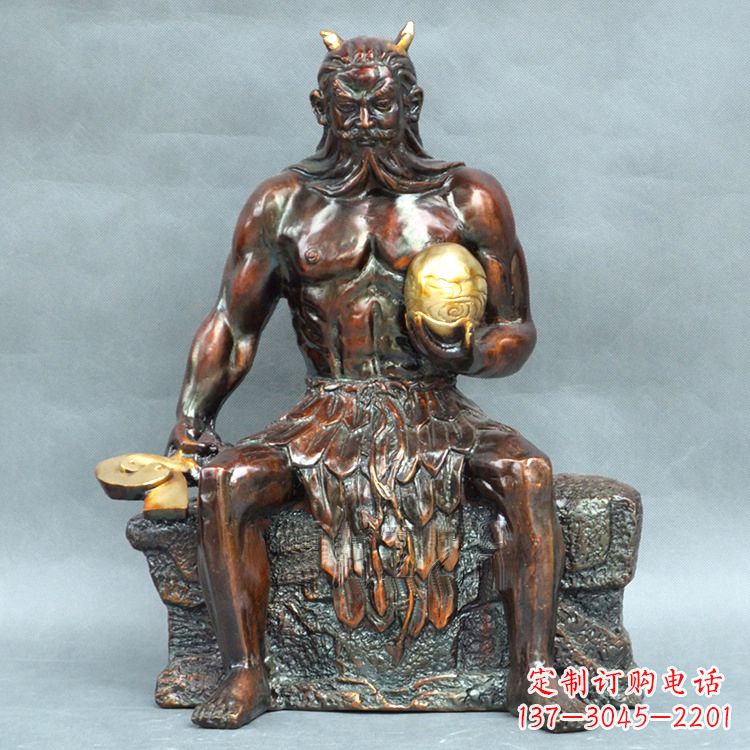 太原神农大帝坐姿雕塑像