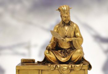 太原纯铜诸葛亮雕塑象征中国智慧