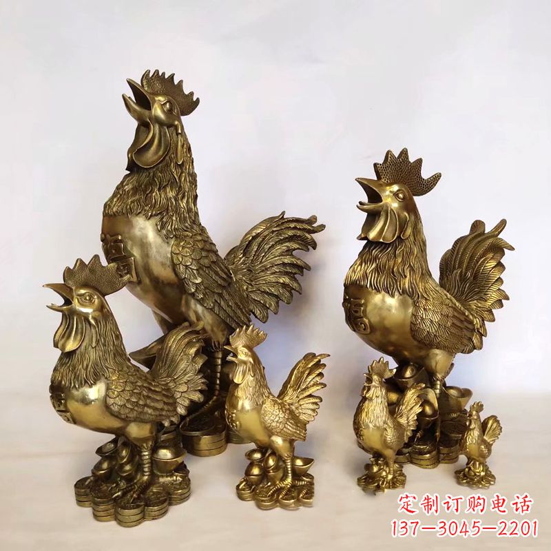 太原鸡雕塑纯铜打造的精美艺术品
