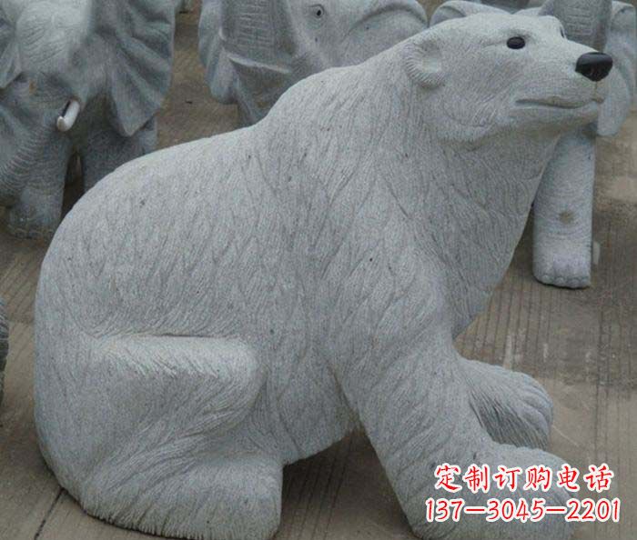太原精美大理石雕刻的北极熊