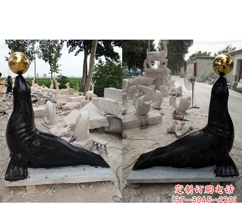 太原大理石海豹雕塑