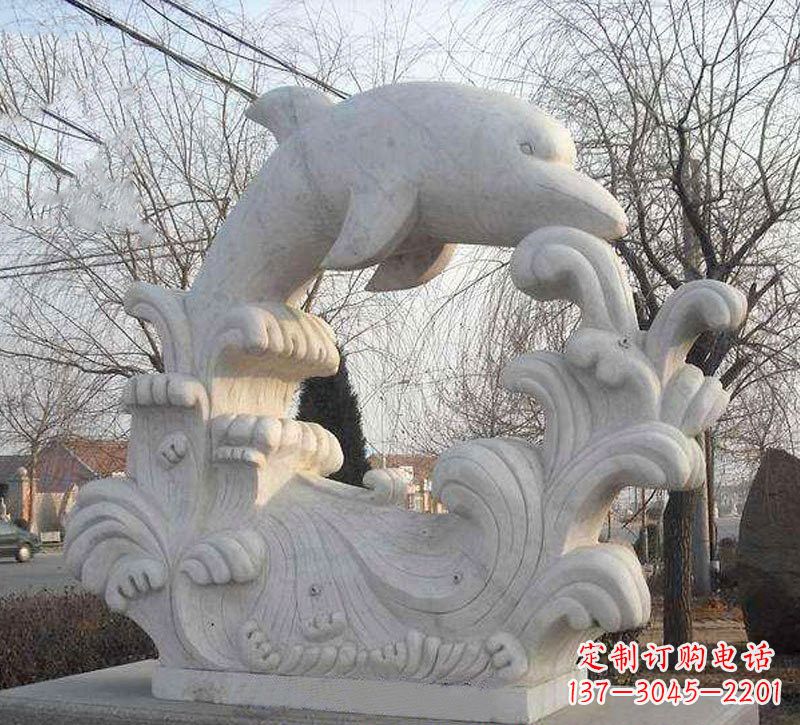 太原海豚浪花大理石雕塑