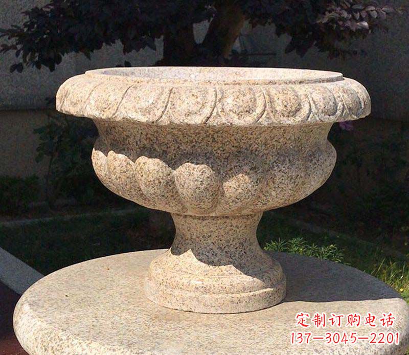 太原大理石花钵公园花盆石雕