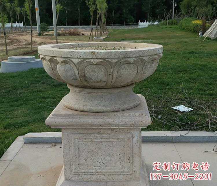 太原大理石花盆石雕