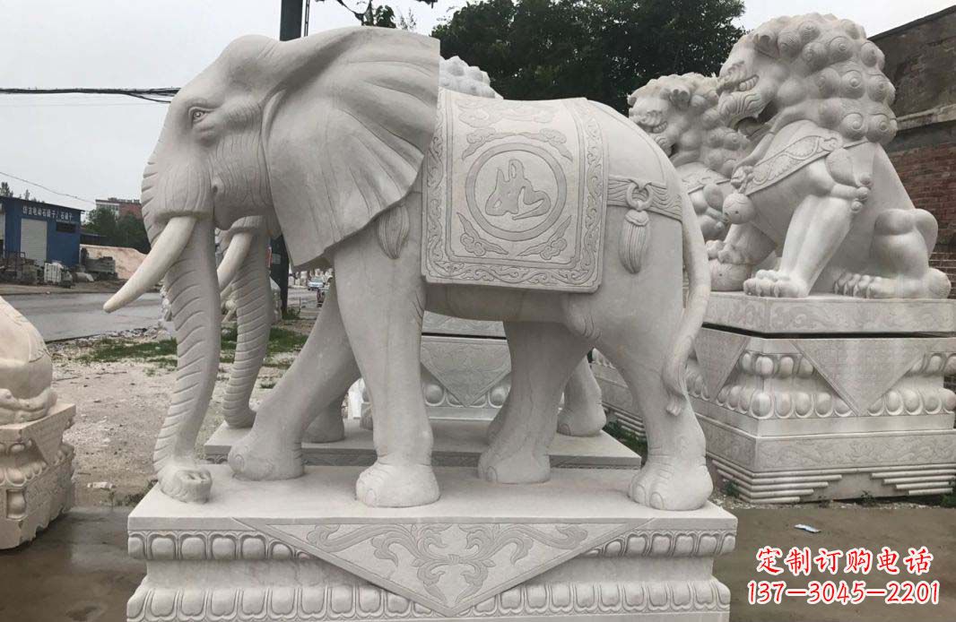 太原大理石大象雕塑