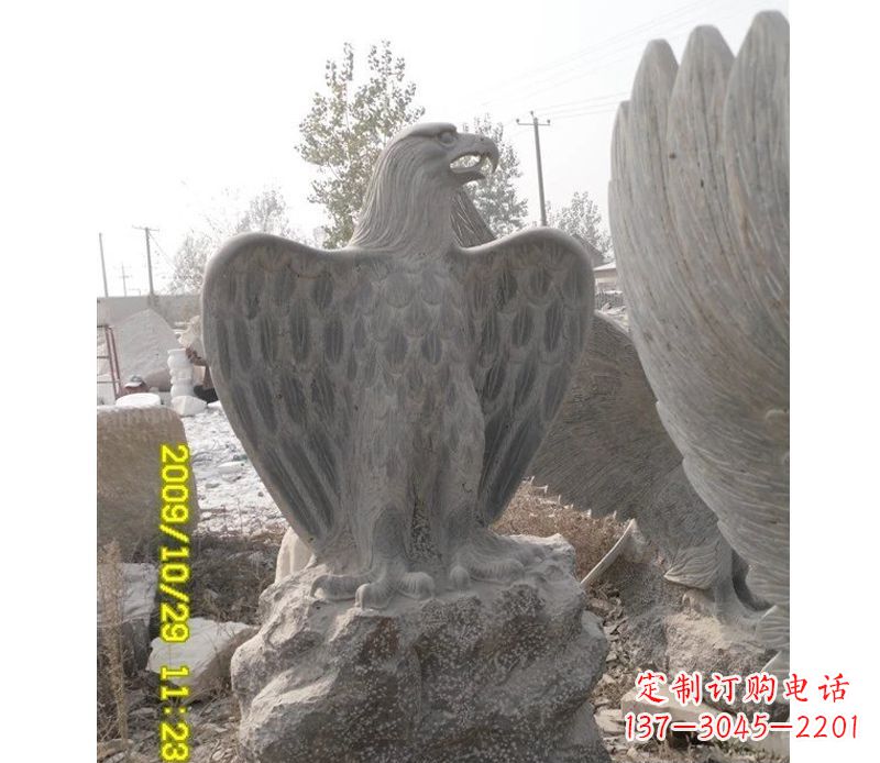 太原大理石老鹰雕塑,高贵雄威气势