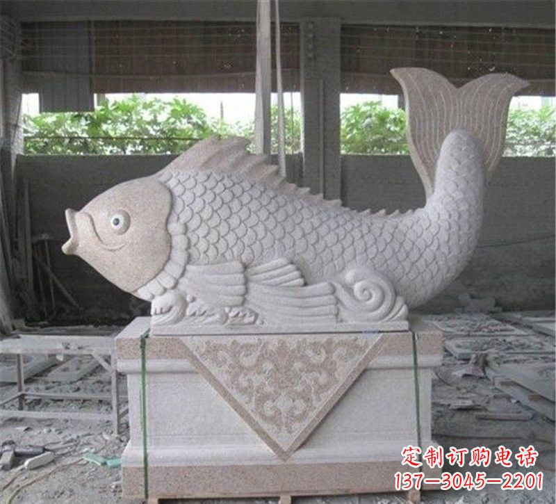 太原精美大理石"鲤鱼"雕塑
