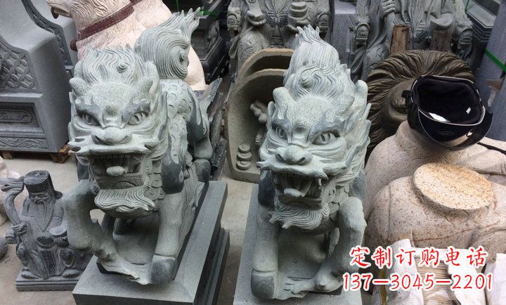 太原大理石立式麒麟门口镇宅石雕