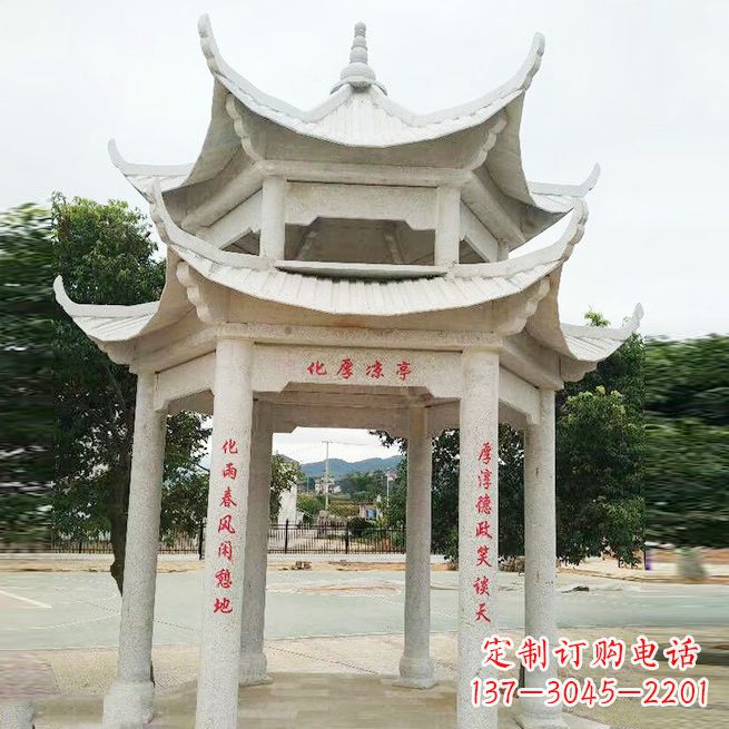太原大理石凉亭双层雕塑
