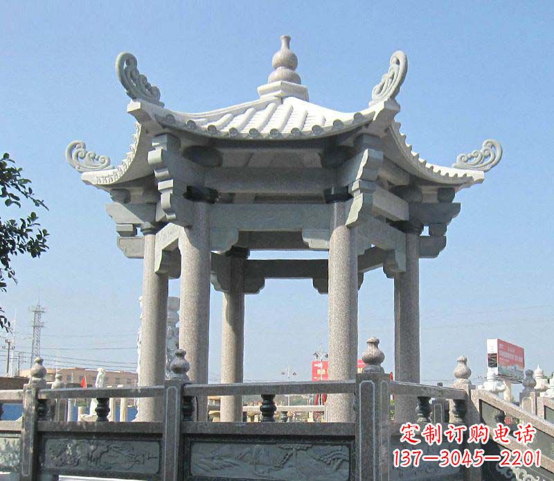 太原大理石六角凉亭石雕,为您的家园带来浪漫情怀