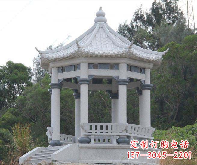 太原大理石六角石雕凉亭营造舒适环境的完美体现