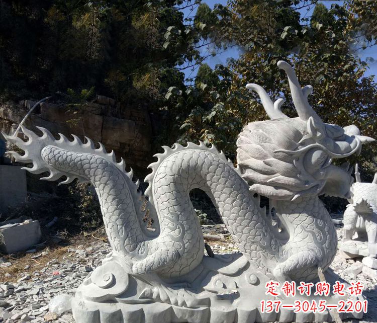 太原精美大理石龙雕塑