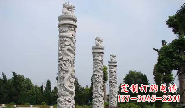 太原精美大理石龙柱雕塑