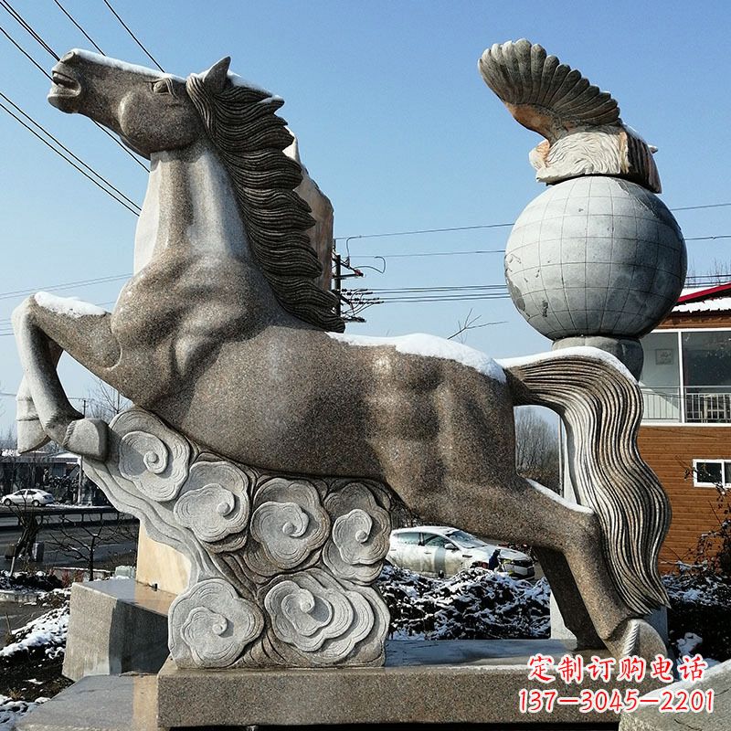 太原大理石马踏祥云雕塑