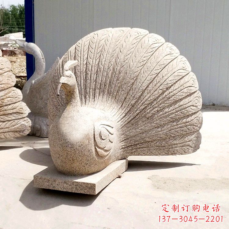 太原大理石喷水孔雀雕塑