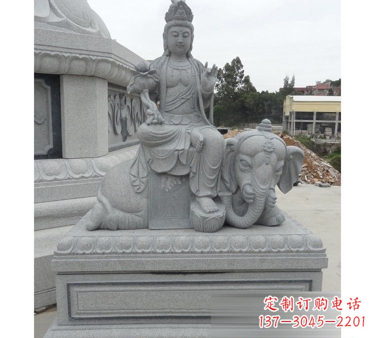 太原精雕细琢的大理石普贤菩萨雕塑
