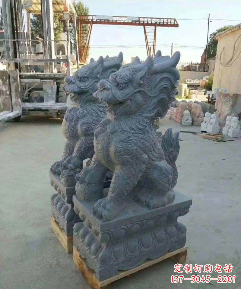 太原精美大理石麒麟雕塑