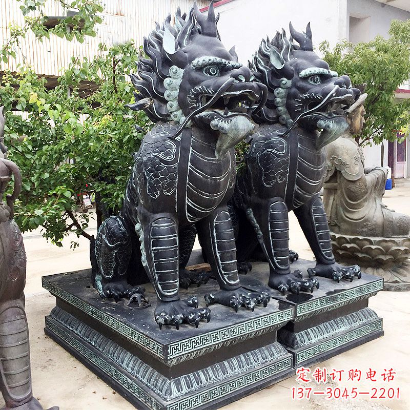 太原象征威严的大理石麒麟雕塑