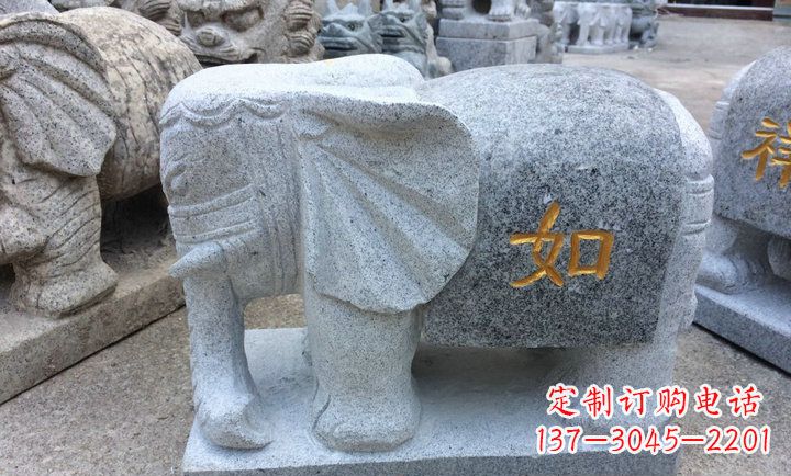 太原精美大理石石象雕塑