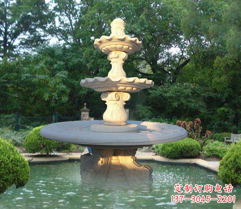 太原大理石三层喷泉雕塑