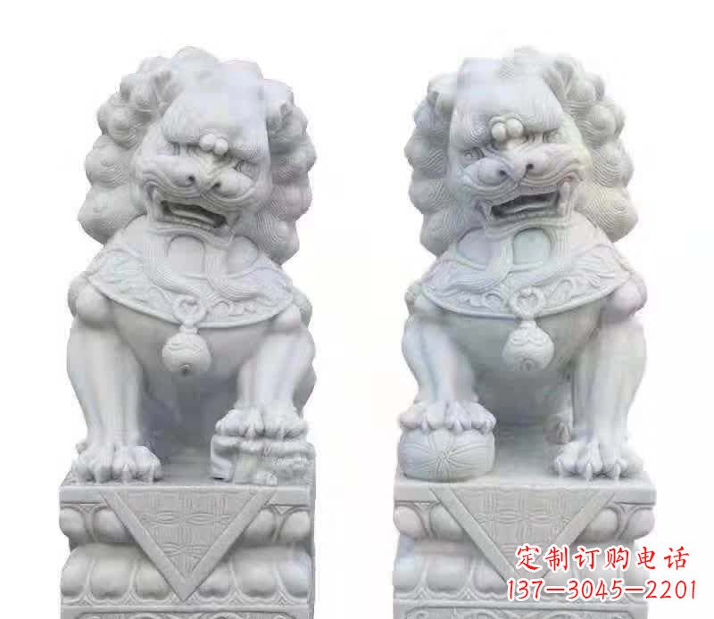 太原大理石狮子雕塑震撼视觉、传承文化