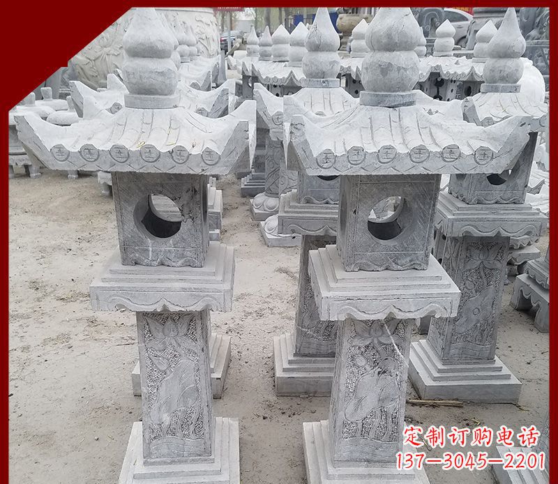 太原大理石石灯笼寺庙石雕 (2)