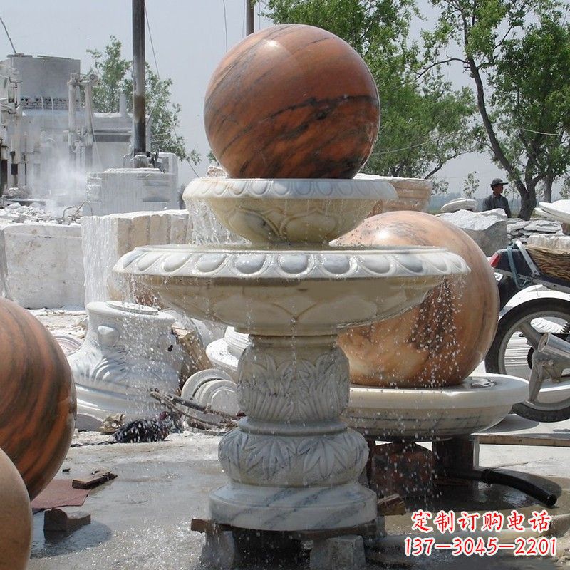 太原大理石石雕风水球精美绝伦的雕塑艺术