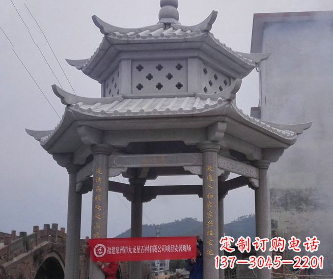 太原大理石双层石雕凉亭——独特的艺术结晶