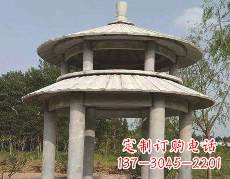 太原大理石双层圆顶凉亭石雕